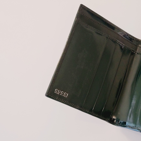 RARE GUCCI Vintage Dark Grn Wallet - Picture 7 of 10